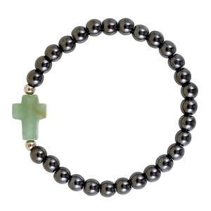 Cross Hematite Magnetic Bracelet
